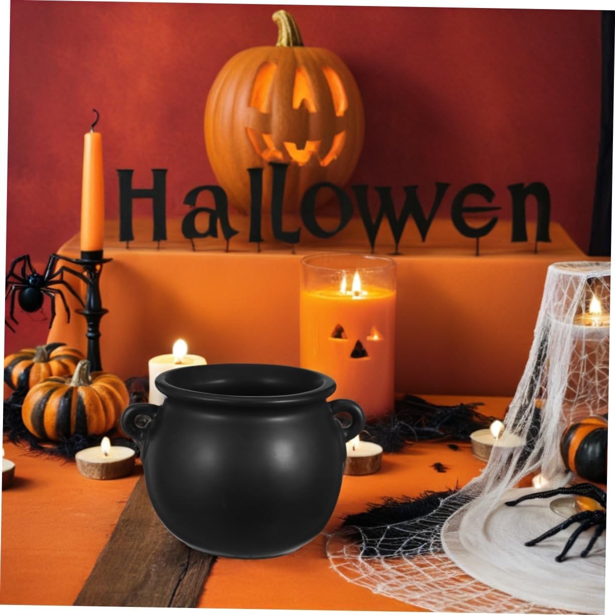 MAGICLULU Witch Cauldron: Halloween Candy Bowl Witch Cauldron Ceramic Serving Dish Candy Holder For Cookies Dry Snacks Party Decoration