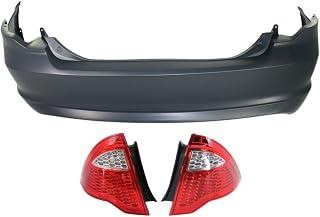 3pcs Rear Clear & Red Lens Plastic Bumper Cover Kit for Ford for Fusion S/SE/SEL/Sport 2010-2012 Primed Unfinished Auto Body Repair 9E5Z13405A FO2819147