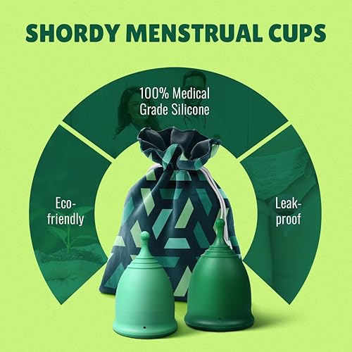 Miniatura 4 de SHORDY Juego de copas menstruales suaves reutilizables, taza de período pequeña y grande para mujeres, protección de 12 horas, copa menstrual para