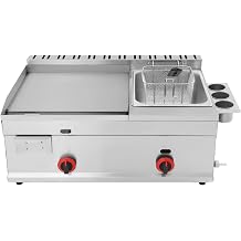 Commercial Gas Propane Flat Top Griddle With Deep Fryer Multi Function Cooking Tool High Heating Power Durable Build Ideal For Restaurant Catering Outdoor Food Making And Daily Commercial Cooking Use