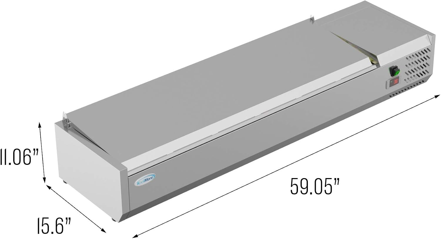 KoolMore SCDC-6P-SSL Commercial-Refrigerator, 59 Inch, Silver, 0 cubic feet