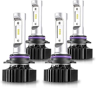 CZC AUTO LED Headlight Bulbs 9005 9006 Combo Led Headlight Kit High Beam Low Beam 4 Pack LED Headlamps 6000K Bright White LED Bulb Super Bright 20000LM LED Headlights Set Over 30000 Hours