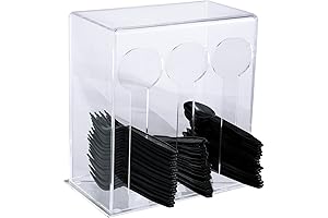 Acrylic 3-Compartment Utensil Organizer for Kitchen or Party