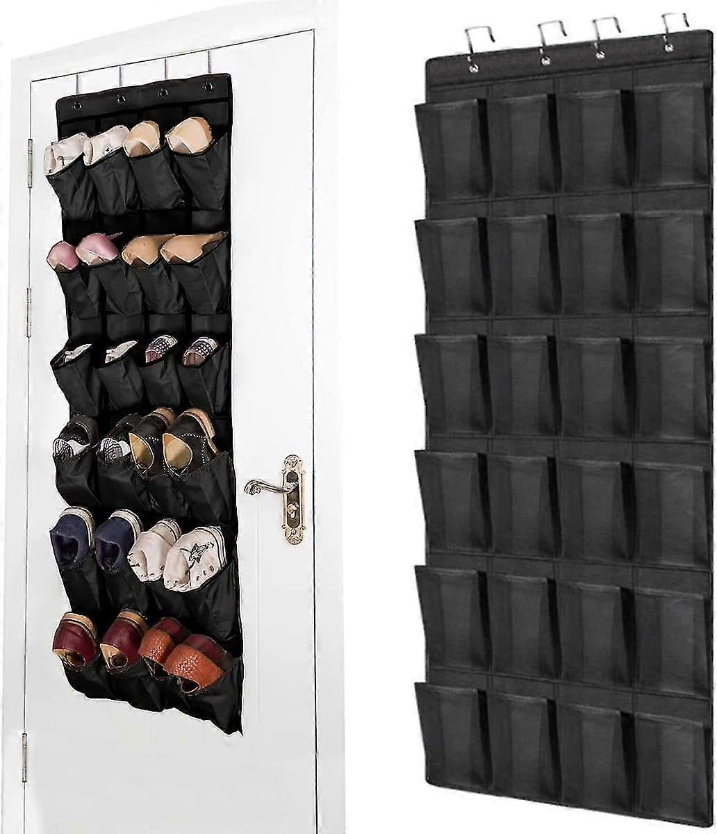 JOYHAPPST Hanging Shoe Rack, 24 Pockets Over The Door, Wardrobe, Lar Mesh