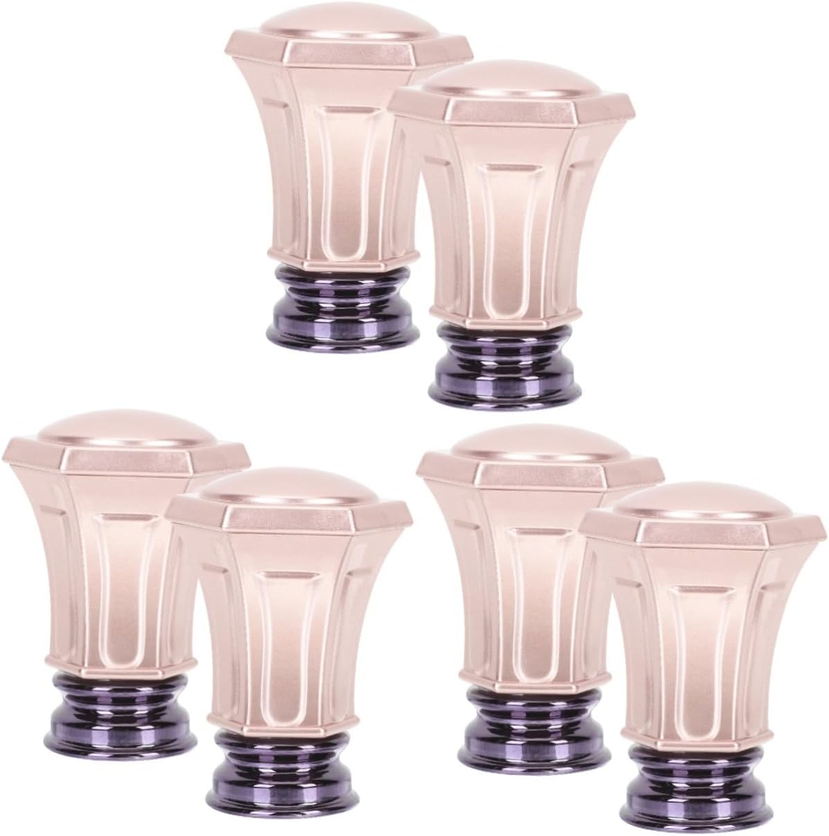 6pcs Gold Finials Curtain Rod End Cap Rustic Decorative Ends for Window Curtains Easy to Install Sturdy Home Office