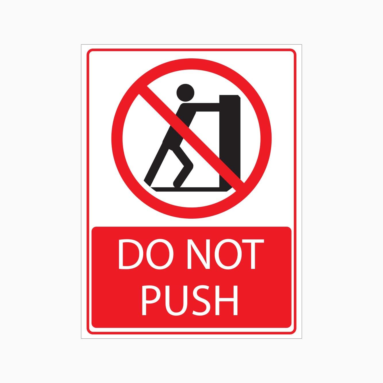 DO NOT PUSH Sign, 12x8 Metal Tin Sign, operation prohibition for doors, equipment and facilities.