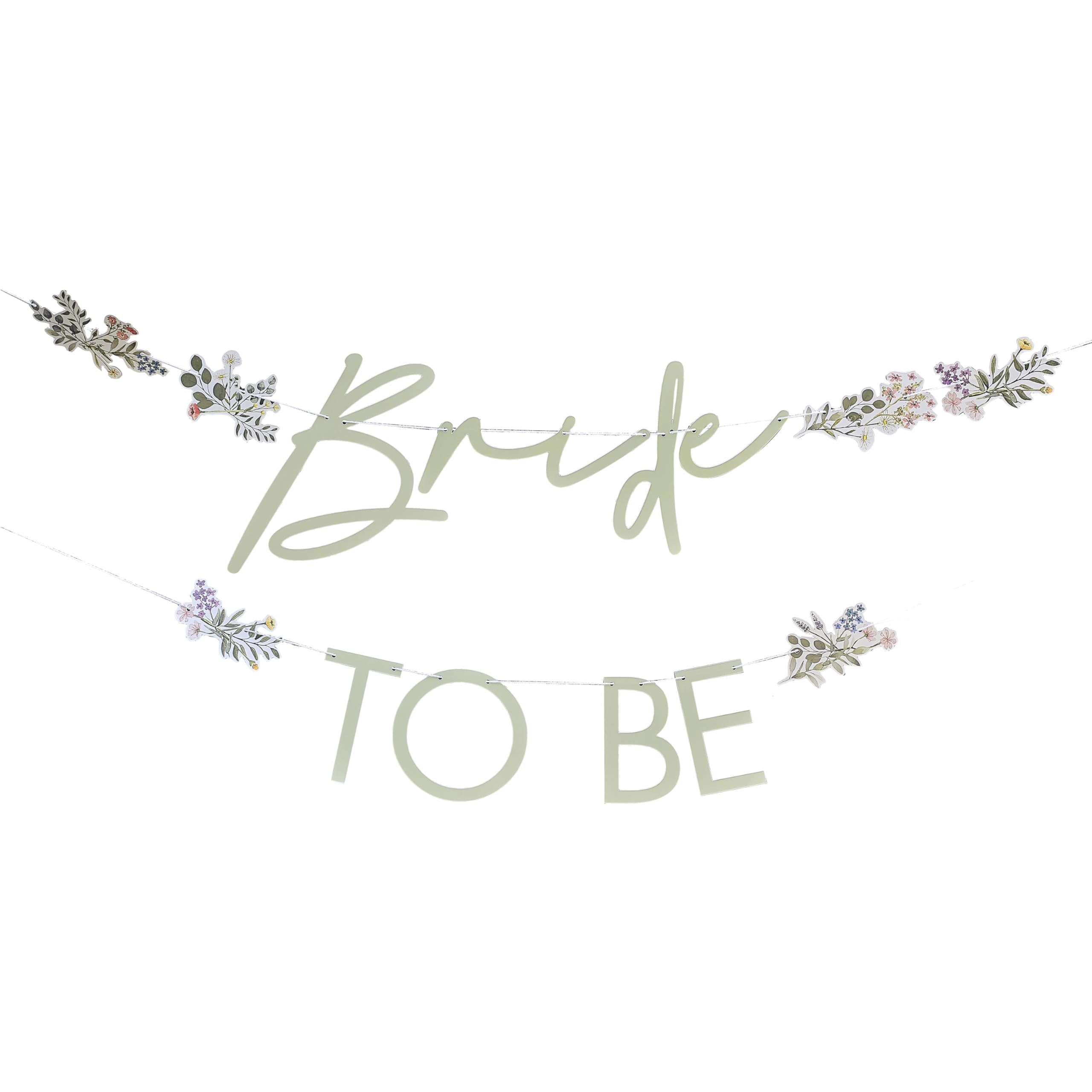 Ginger Ray 'Bride to Be' Letter Banner Bunting Garland Hen Party Hanging Decoration 1.5m, Floral - Image 3