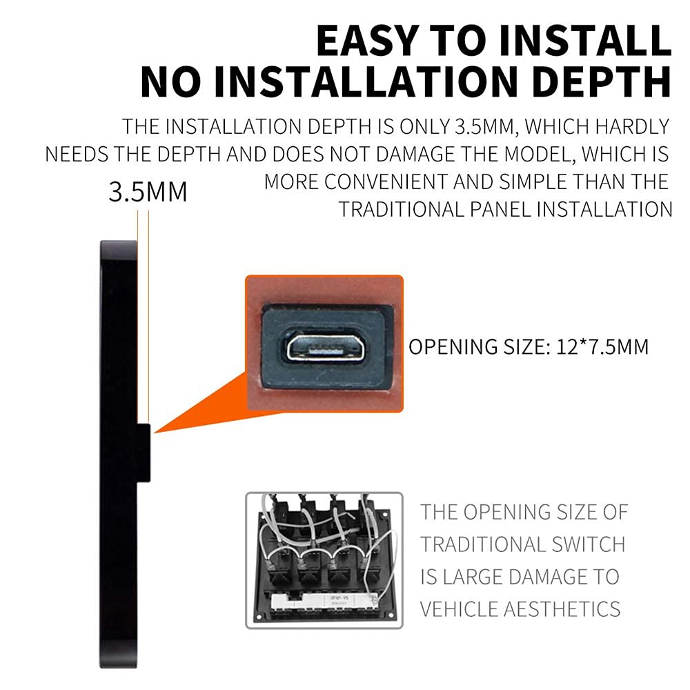 Panel de control de membrana con iluminación de fondo, 12 V 24 V, interruptor LED para coche, barco, caravana, camión
