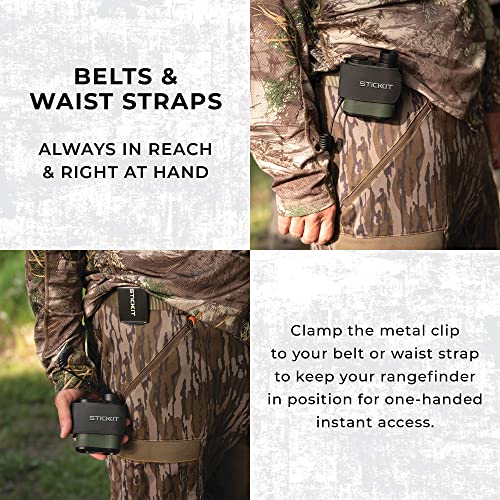Stickit Magnetic Strap For Hunting Rangefinder, Securely Attaches To Belt, Pack, Gear, Stand Or Blind, Silent Hold With Metal Clip And Safety Cord - Rangefinder Not Included #TOP3