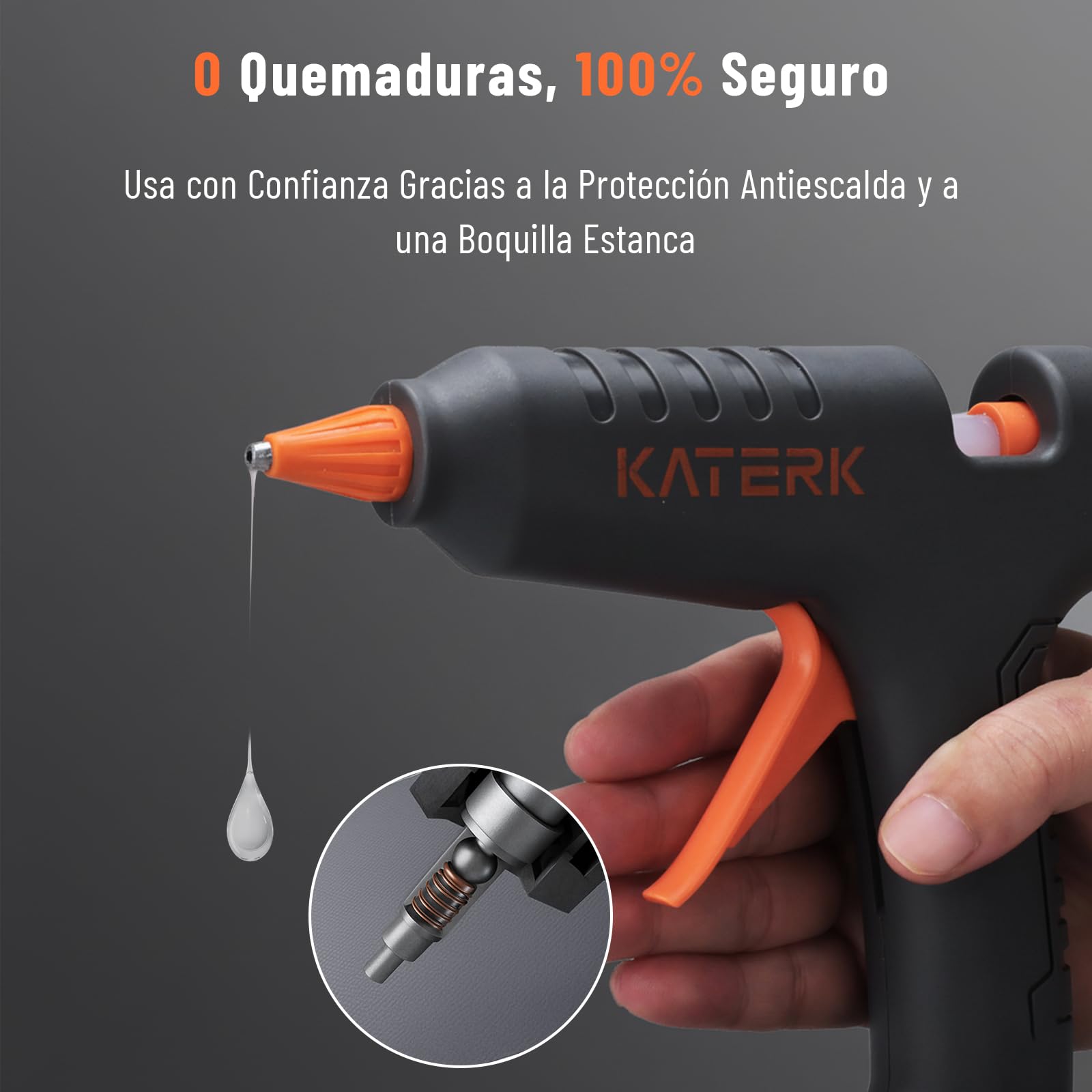 Katerk Pistola Silicona Caliente Inalambrica, 12V Pistola Silicona Bateria con 10x11mm Barra de Pegamento, 2000mAH, 60S Calentamiento, Pistola Cola Quente Adecuada Uso Casero, DIY