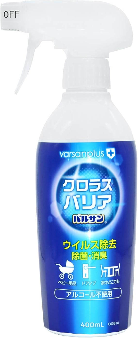 Amazon バルサンプラス クロラスバリア スプレー 本体 400ml ウイルス 菌99 9 除去 安心 低刺激 消臭効果 バルサンプラス マスク用スプレー