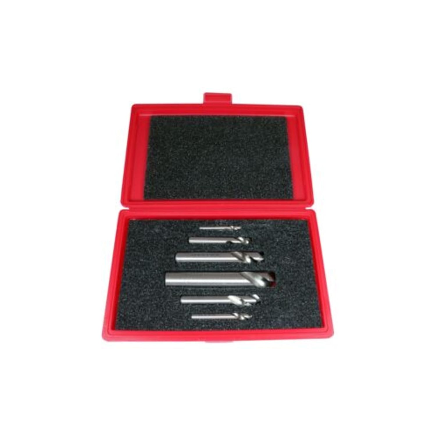 Cleveland C24173 6 Piece High Speed Steel Heavy Duty Short Length NC Spotting Drill Bit Set, Uncoated (Bright) Finish, Round Shank, Spiral Flute, 90 Degrees Point, 1/4"-1" Size (Pack of 1)