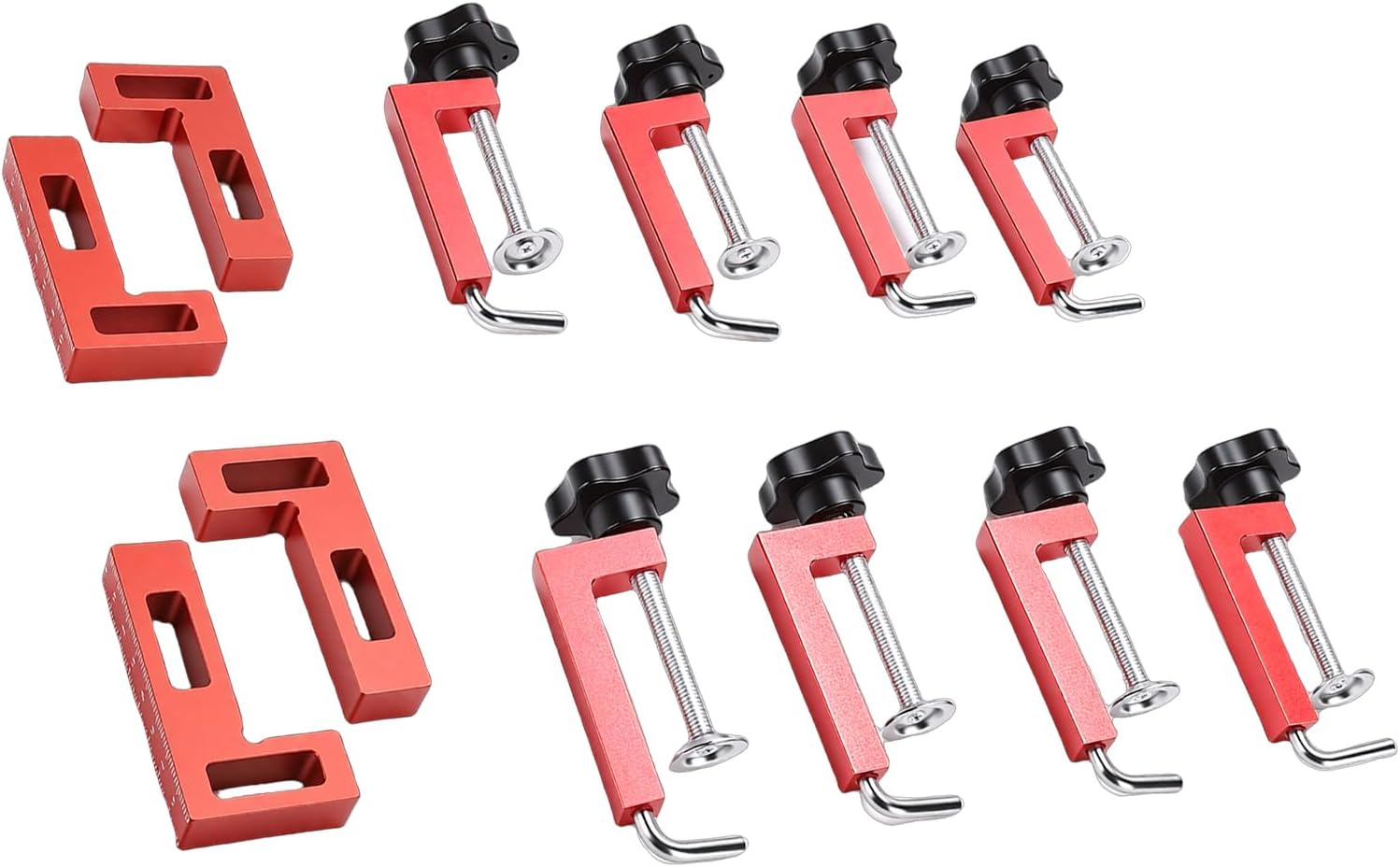 Garosa Corner Clamp Set 4 Positioning Squares 8 Right Angle Clamps 90 Degree Clamps Woodworking for Cabinet Frame Drawer Furniture with Aluminum Alloy Durable Construction