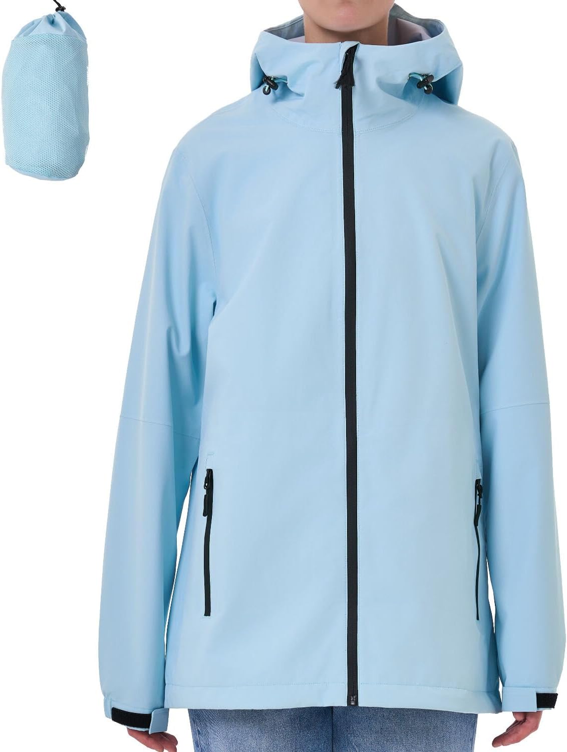 ACCNUO Rain Jacket Women Waterproof Lightweight Rain Coats for Women Raincoats With Hood for Cycling Hiking Climbing