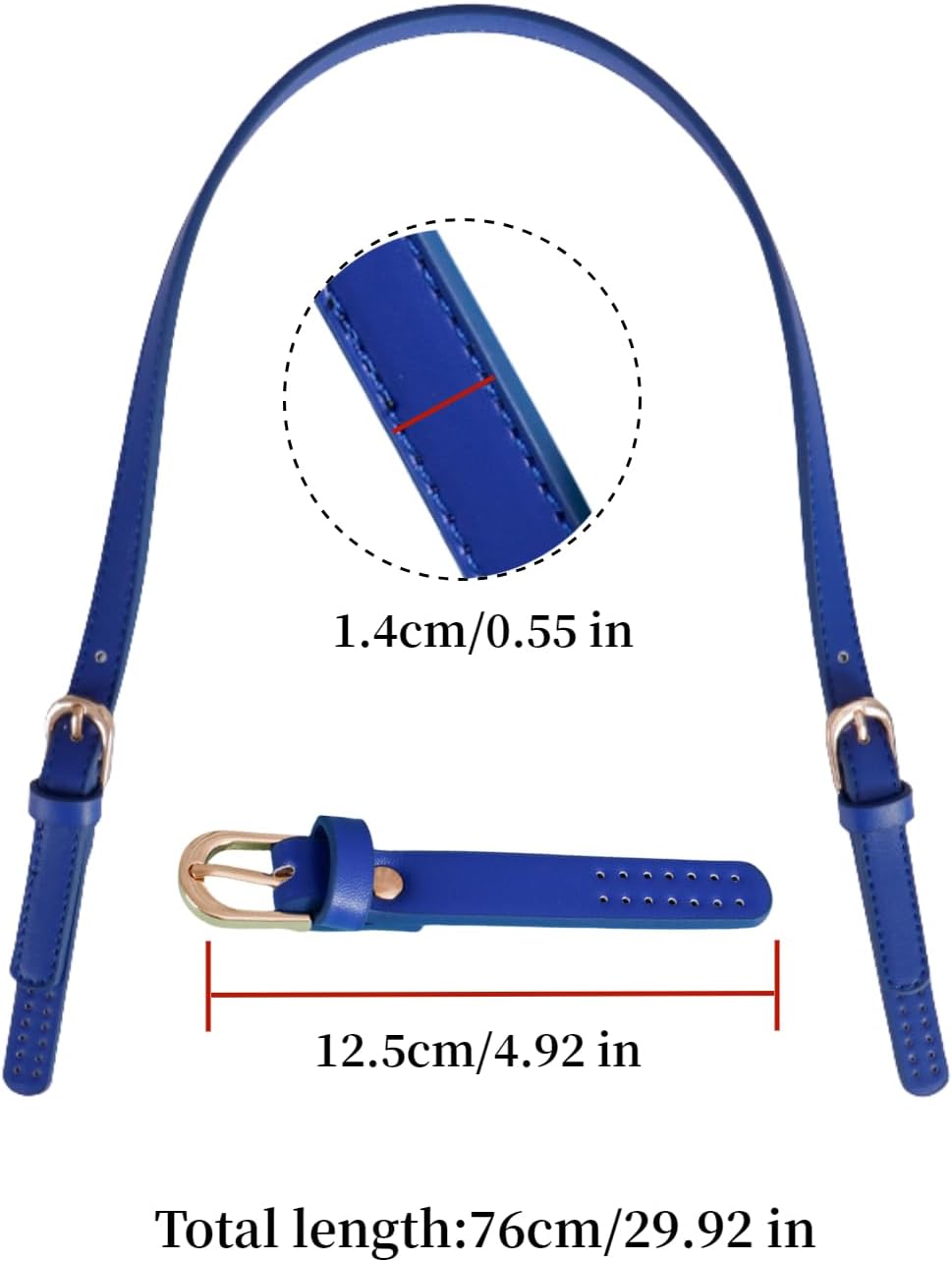 2 Pcs PU Leather Purse Straps with Adjustable Metal Buckle, 25.6-28In Hand bag Handles Shoulder Straps Replacement - Image 5