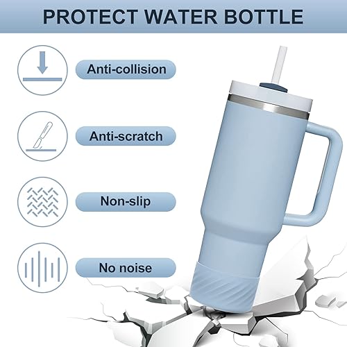 Miniatura 5 de Affute Funda protectora de silicona para Stanley Quencher H2.0 de 40 onzas y IceFlow Flip 20 oz 30 oz e hydroflask 12-24 oz, funda antideslizante