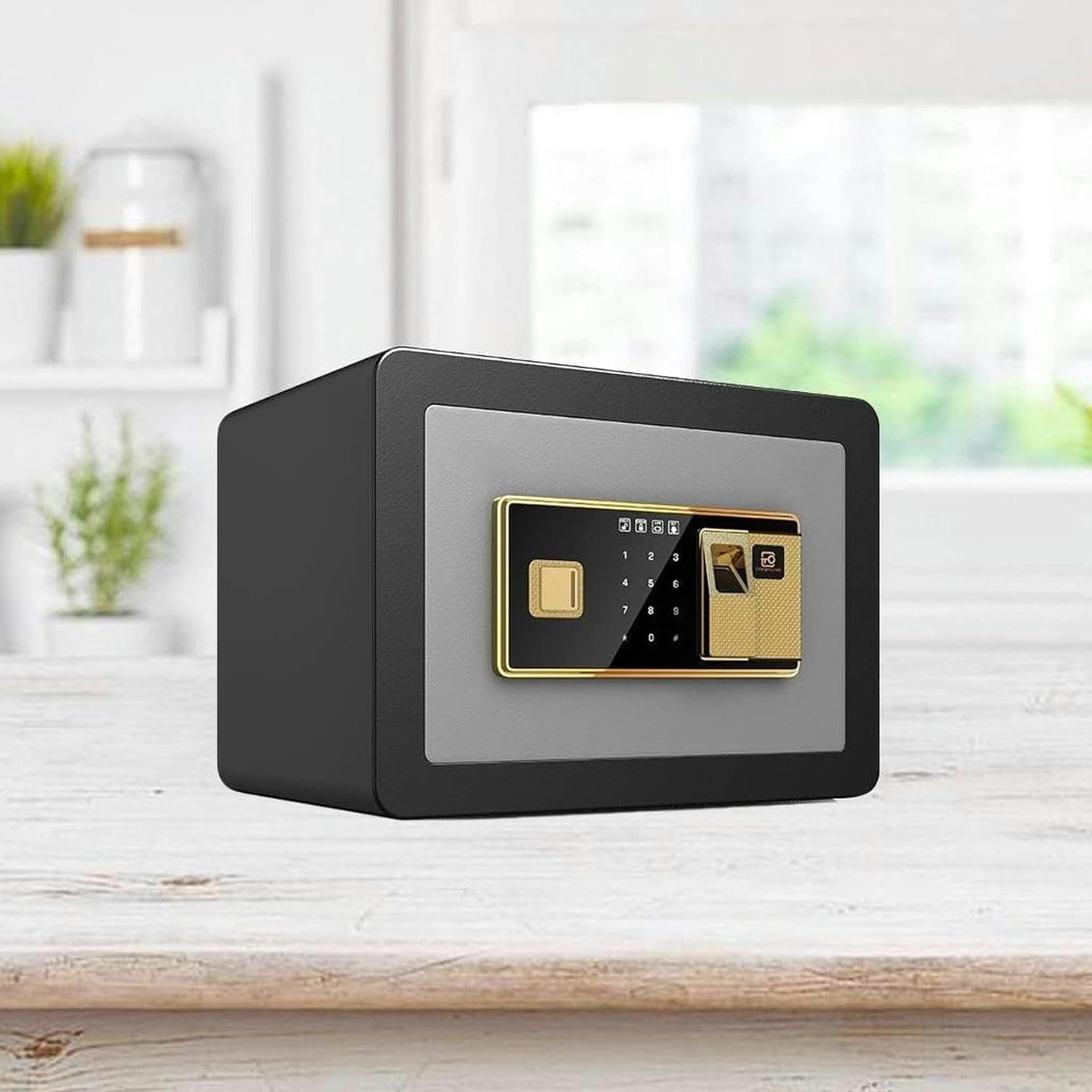 AMNOOL Organizing Boxes Electronic Box Solid Plug 350 * 250 * 250 Mm Digital Footprint with Anti -Theft Emergency Key, Digital Safety Cabinet