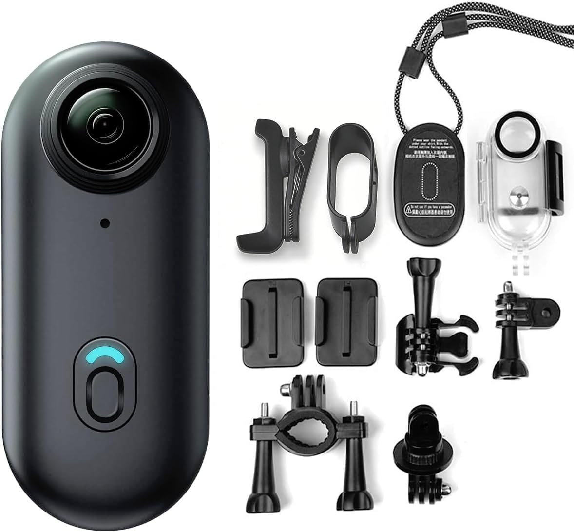 Mini Body Camera H88, 1080P FHD Wearable Action Cam, Thumb-Sized Bodycam & Waterproof Case 30M Underwater, POV Loop Recording for Motorcycle Helmet, Bike, Security, Travel & Outdoor(No Card, Black)