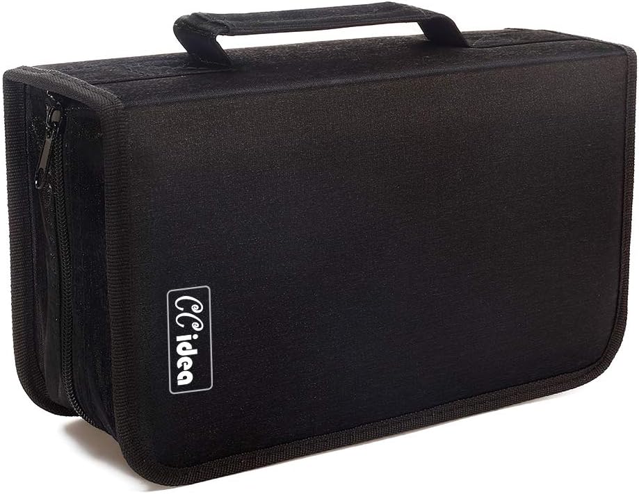 128 Capacity CD/DVD Case Holder, Storage, Binder, CD Wallet/Booklet,by CCidea (Black) : Electronics