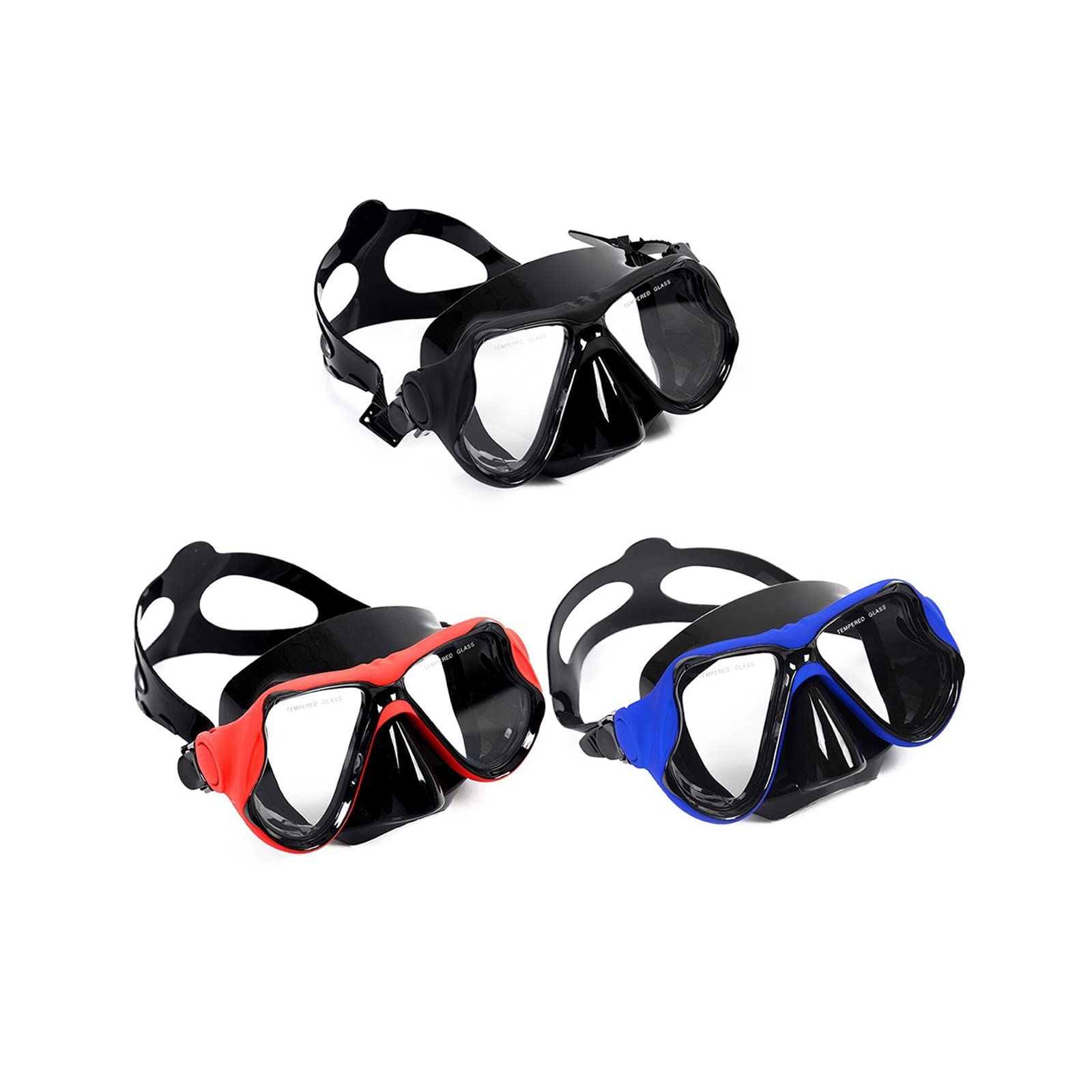 JINGYAN Occhialini da nuoto Swimming Goggles Diving Snorkeling Glass Mask Scuba Snorkel Watersports Equipment Toughened Tempered
