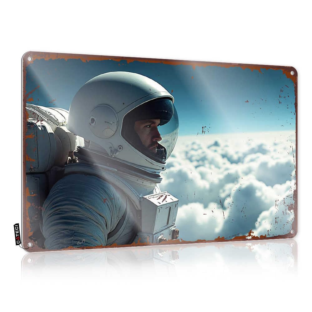 Fzfn Colour Astronaut Above The Clouds: A Serene Journey Through The Sky Art Girly Bathroom Decor Decorative | Gorgeous Haves Hanging Art For Basement Living Room(20X30cm)