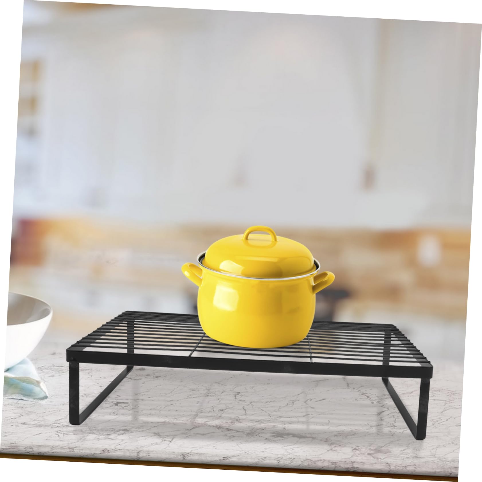 Supporto Per Fornello a Induzione e Copertura Superiore Del Piano Cottura Cucina, Griglia in Metallo Resistente Per Riporre Utensili e Pentole, Organizer Da Tavolo Per Uso Domestico