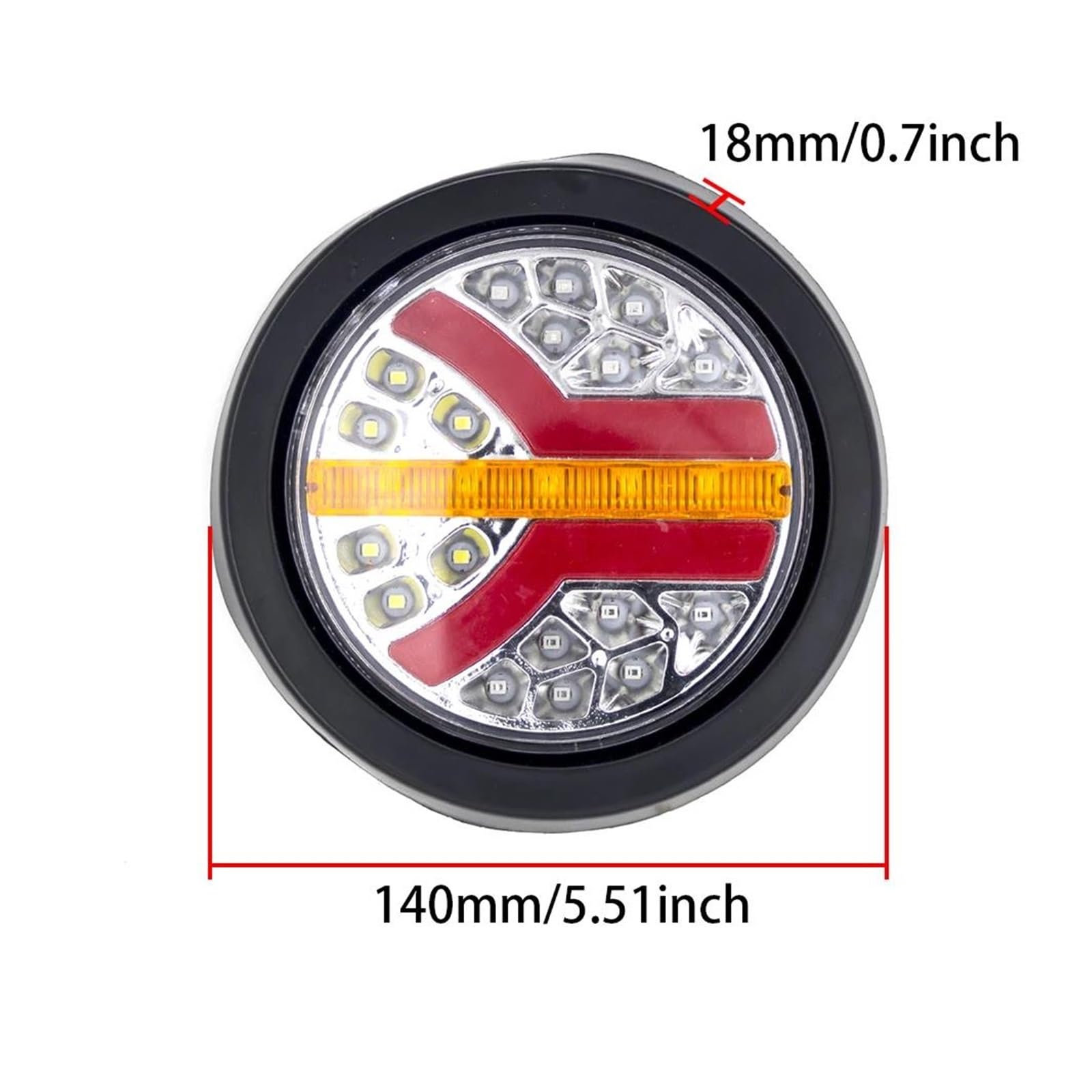 Genérico Luces Traseras 2 uds 12V 24V LED redondo camión remolque parada luces freno traseras selladas impermeable luz señal trasera Luz Izquierda