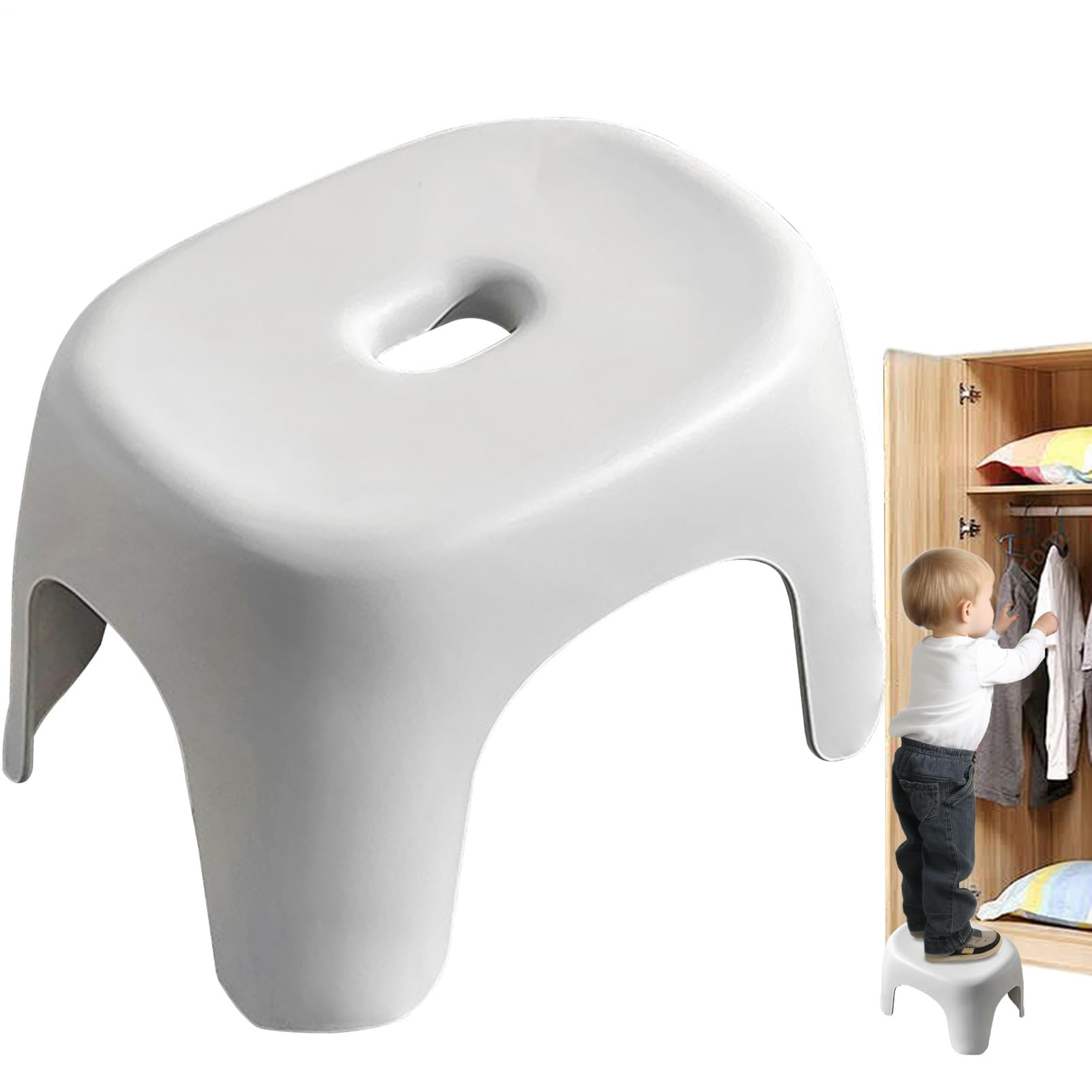 Leichter, tragbarer Tritt, multifunktional, für Küche und Bad, niedrig, zusammenklappbar, ideal für Kinder und Erwachsene, platzsparendes Design