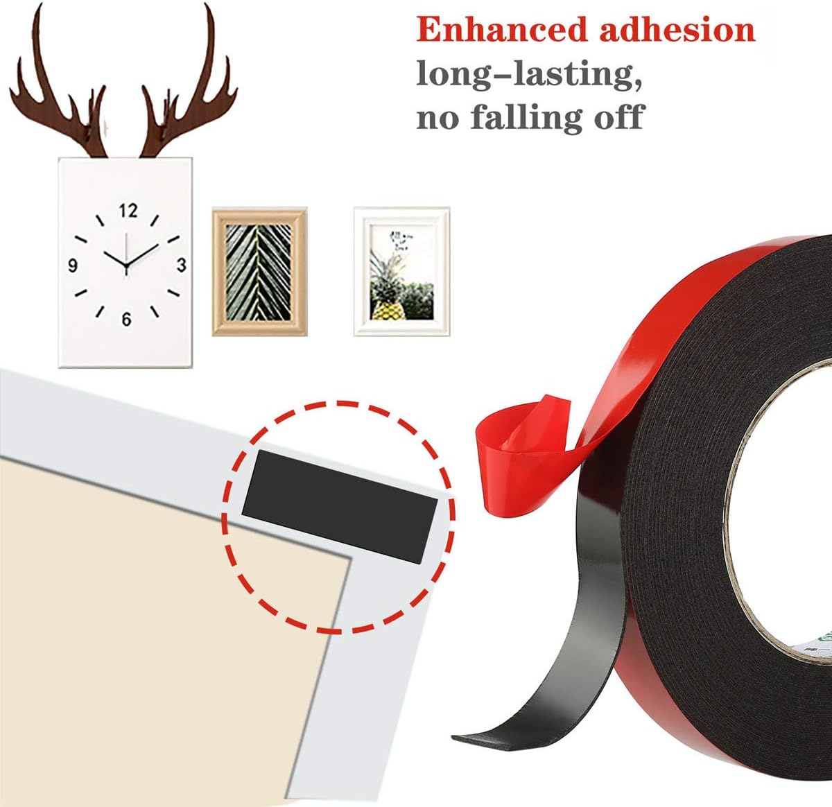 PE Foam Double-Sided Adhesive Tape -Outdoor and Indoor Super Strong Foam Seal Strip for Automotive Mounting,Weatherproof Decorative and Trim,Car Trim Strip,Photo Frame (Wide 2 in Long 33 Ft) - Image 5