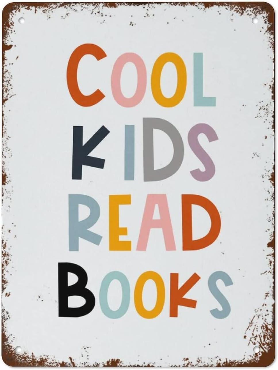 Metal Art for Outside Kids Read Books,Read Sign, Book Lover Gift,Kids Wall Decor,Playroom Reading Book,Classroom,School Decor,Read Corner Tin Sign Decor Funny Signs 8x12 inch