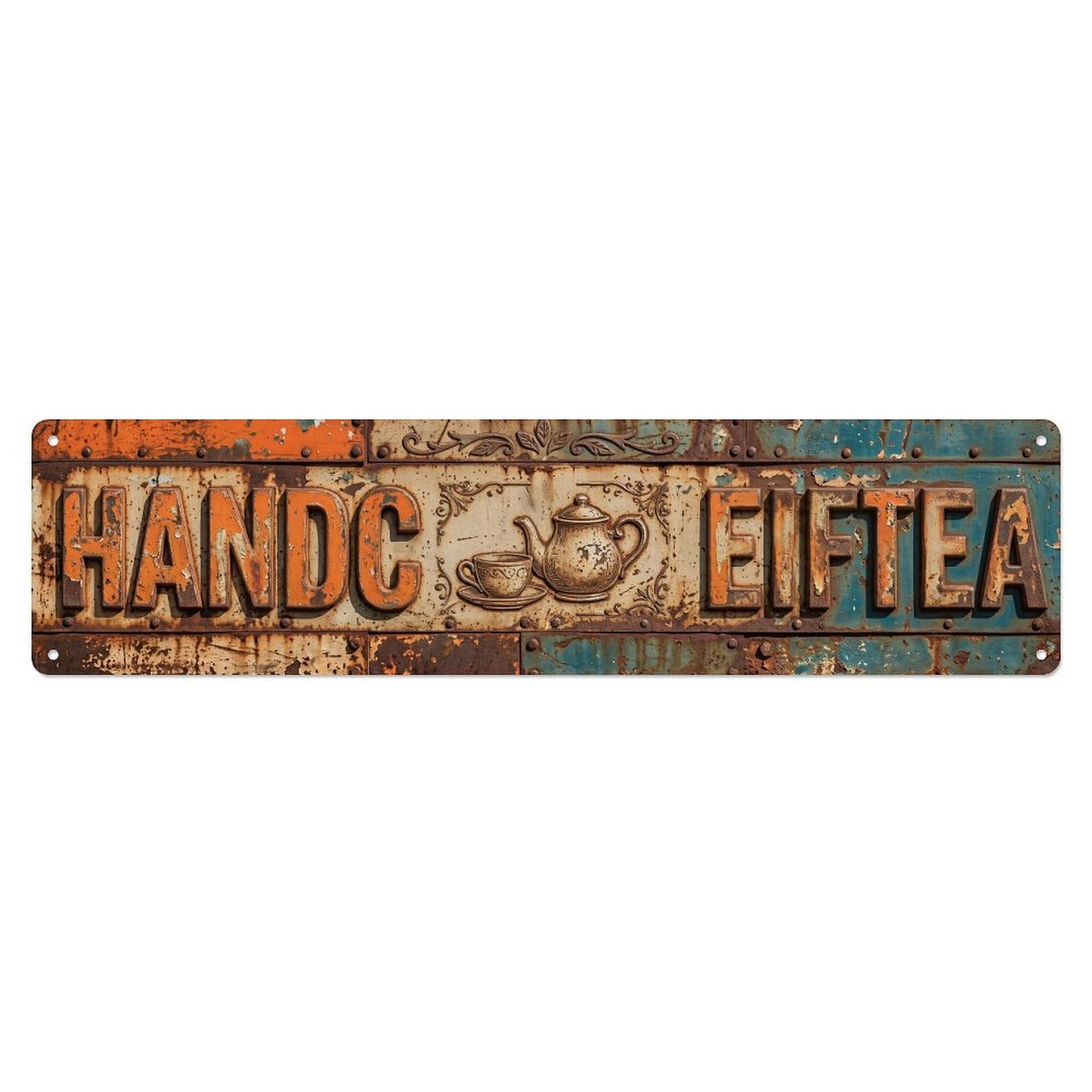 Handcrafted Tea Vintage Room Metal Tin Sign