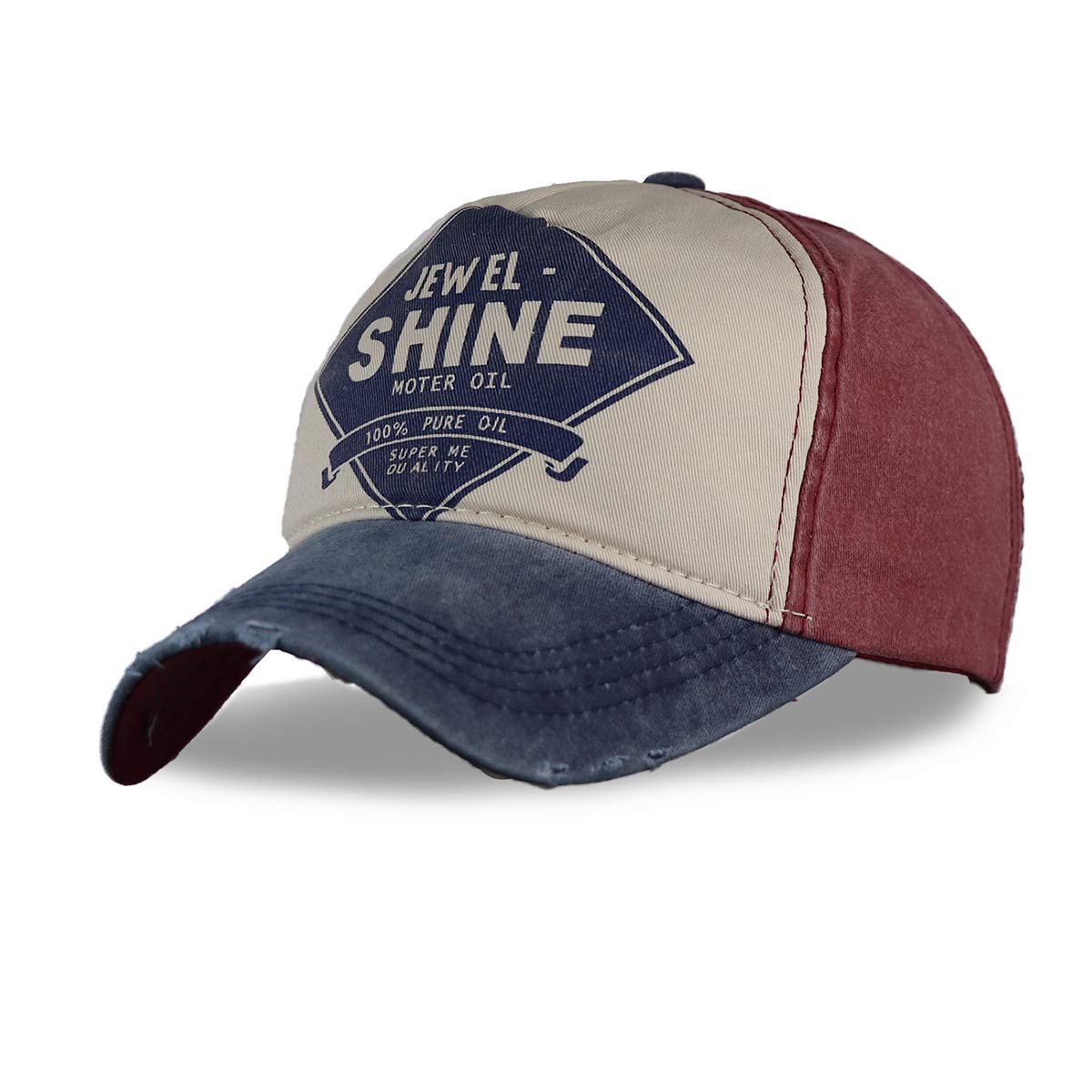 iSWEVEN Branded Baseball Stylish Cricket Adjustable Men/Women Unisex Sports Cotton Cap - Free Size (5049A, Blue-Cream-Red) (B07SQ33ZLN) Amazon Price History, Amazon Price Tracker