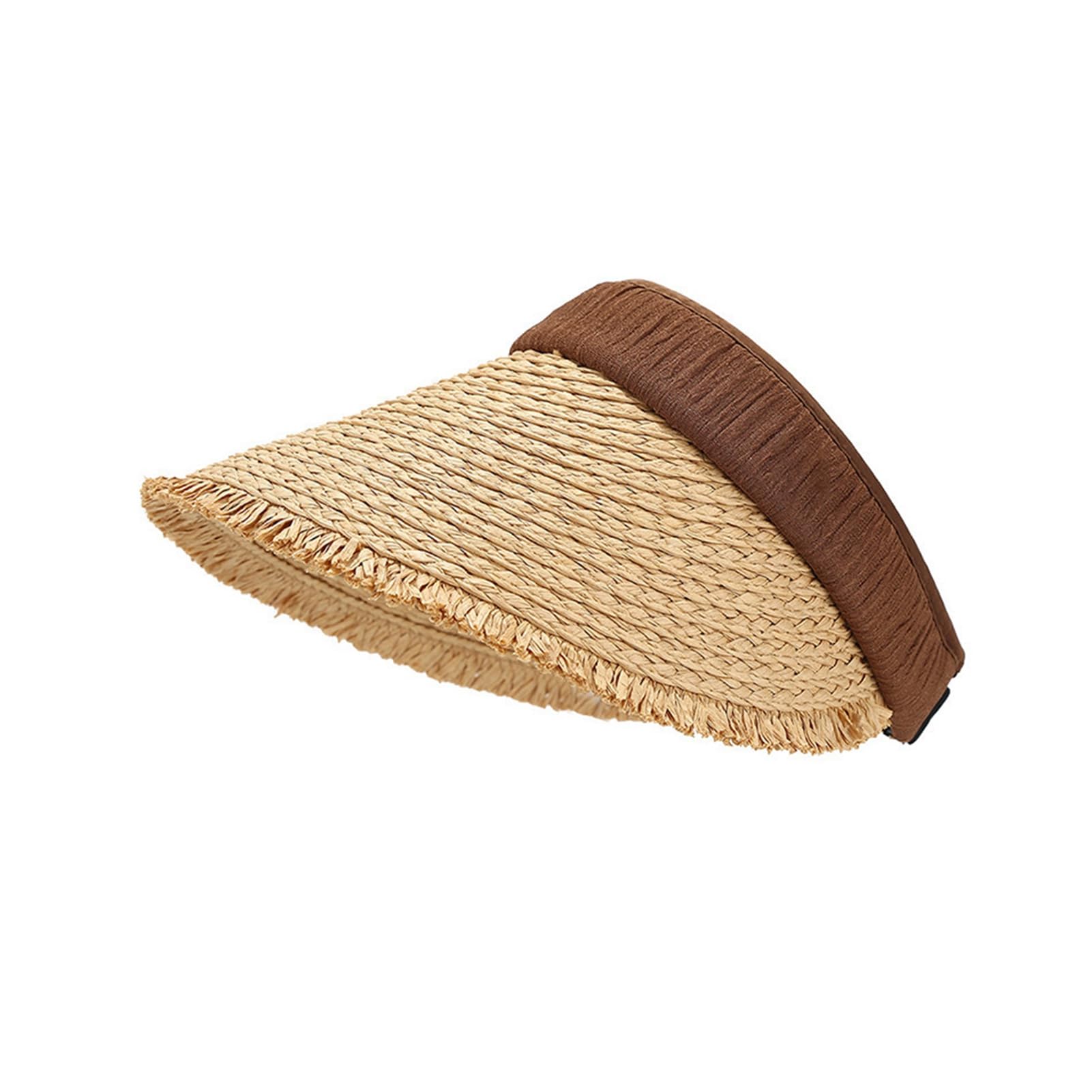 matumou Hollow Top Hat, Foldable Braided Hat with UV, Breathable Design Wide Brim Hat for Summer Travel Outdoor Activities
