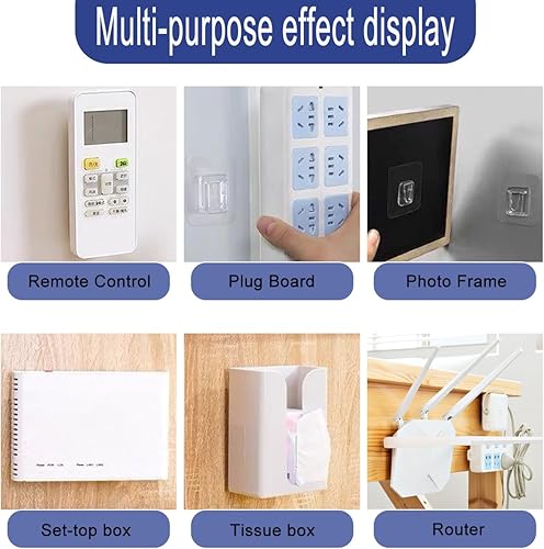 Miniatura 4 de Ganchos de pared adhesivos de doble cara, 20 pares de ganchos de pared autoadhesivos para colgar colgadores de fotos para colgar colgar fotos, baño,