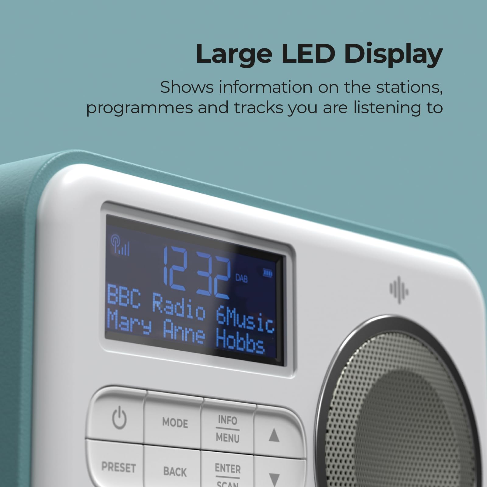 Radio Portable DAB+ / FM Attune I-box – Haut-Parleur Bluetooth, Batterie 10h, Design Élégant Pour Maison Et Extérieur