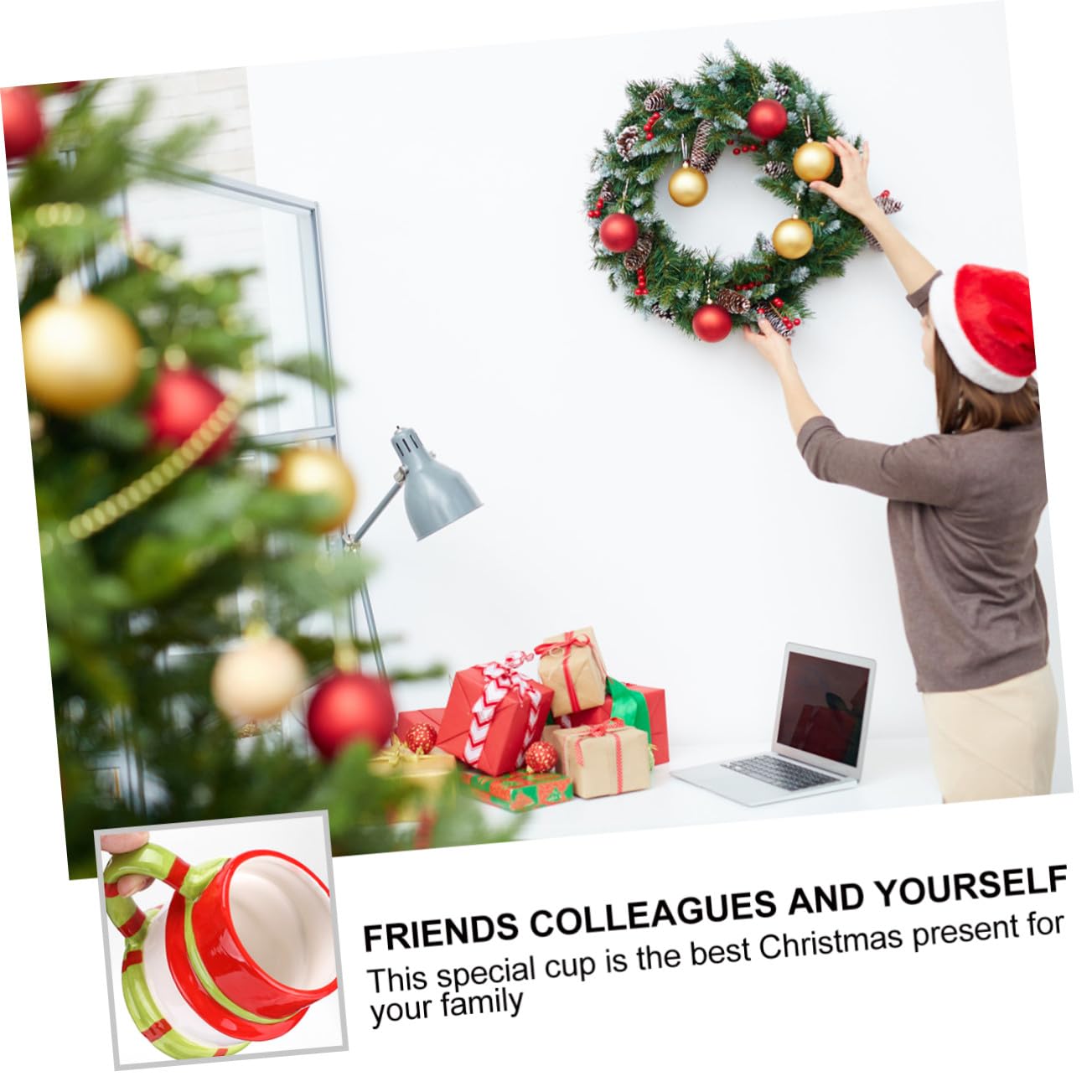 Weihnachtlicher Schneemann Keramikbecher Bunte Frühstückstasse Milchgeeignete Kaffeetasse für Büro Zuhause Geschenkidee Weihnachten