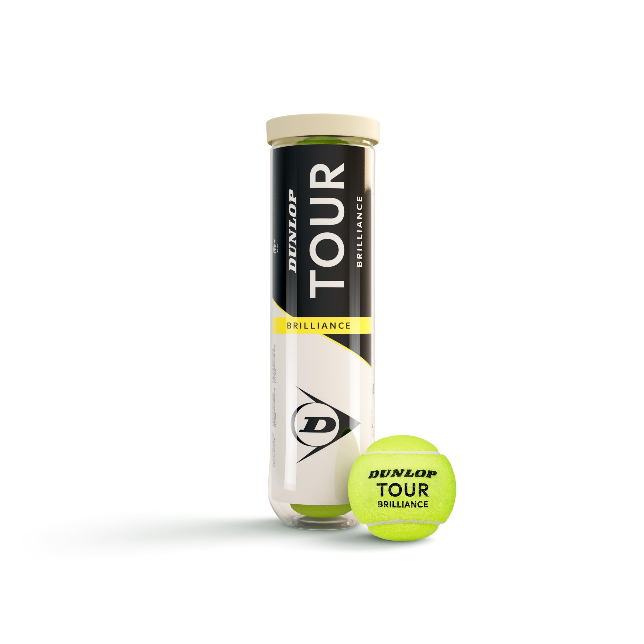 Dunlop Sports DUNLOP Pallina da tennis Tour Brilliance, per tutte le superfici, 4 palline