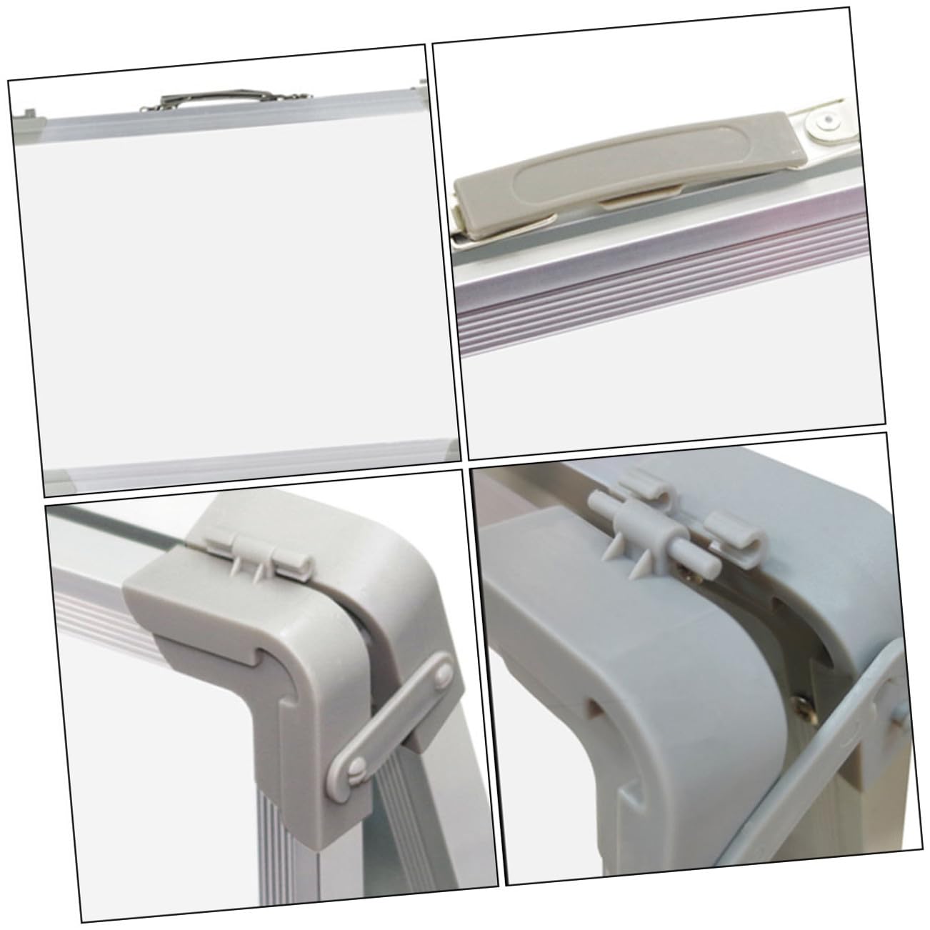 Lavagna Magnetica Bianca Bifacciale Cancellabile da Tavolo Portatile Pieghevole in Lega di Alluminio e Abs per Casa e Scuola