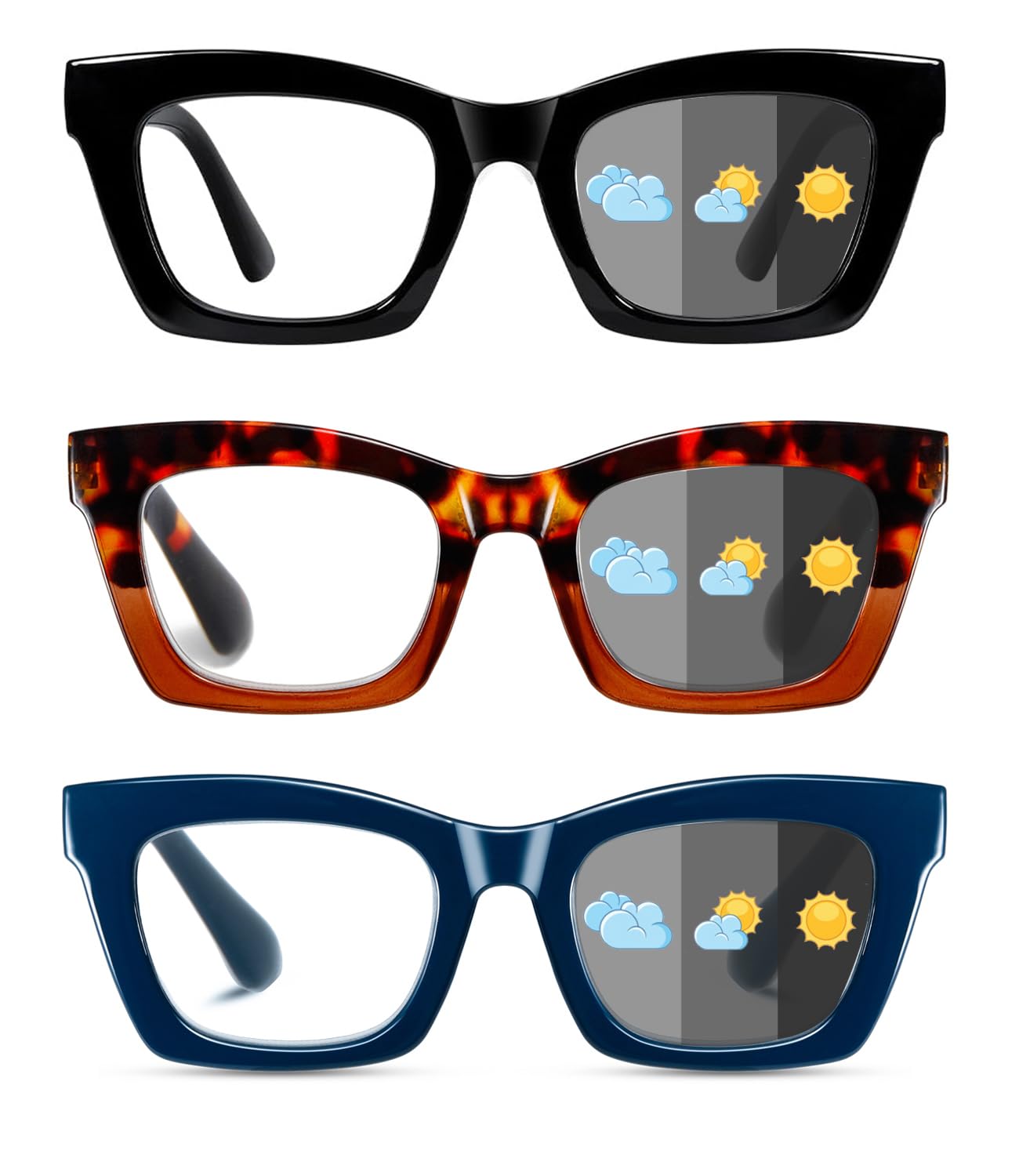 Hubeye Gafas de lectura para Mujeres de Moda Anteojos de lectura con Bisagra de resorte ultraligeras anti luz azul (Negro+Verde, 2.50) — view 8