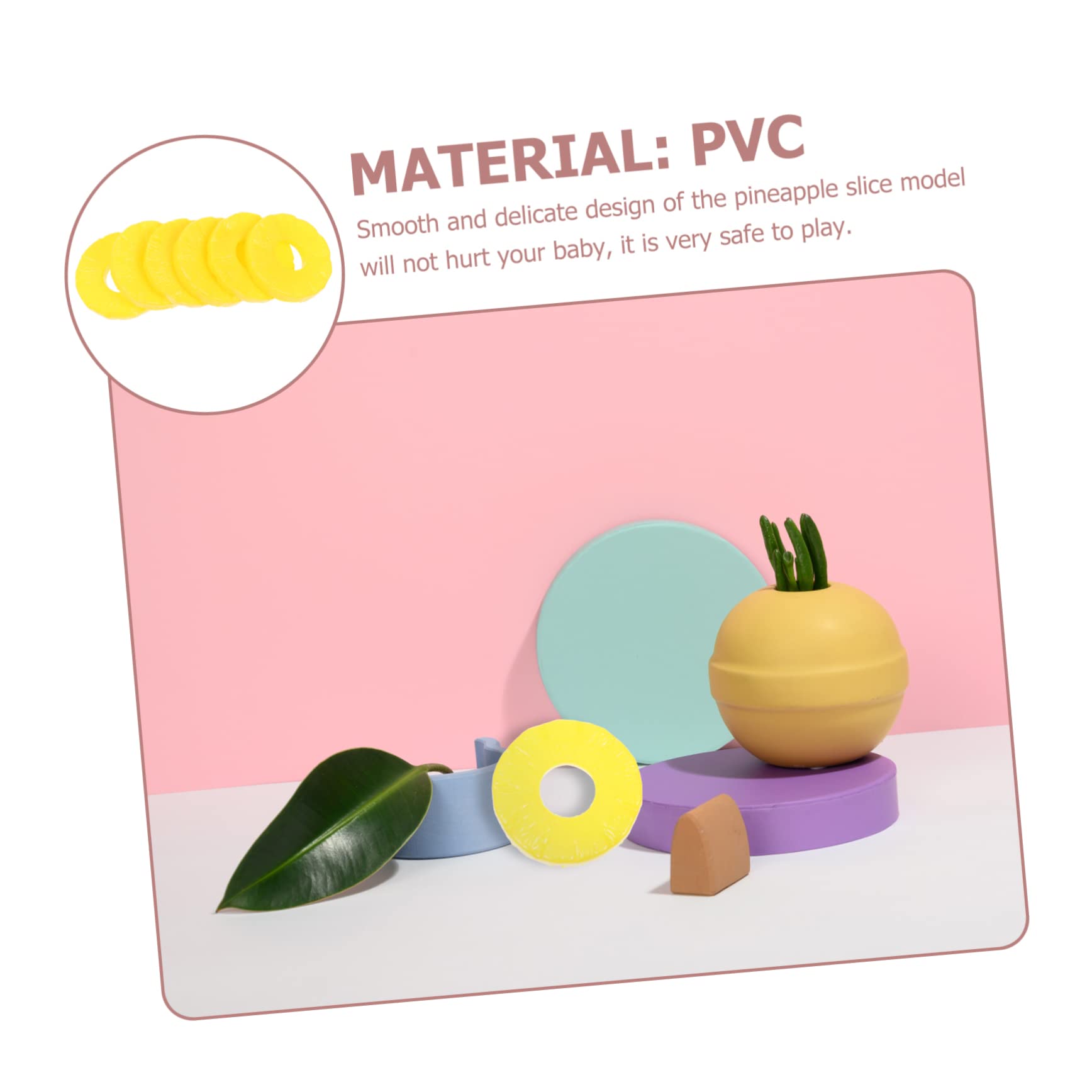 KOMBIUDA 24piezas Rodajas Artificiales De Piña Decorativas De Plástico para Fotografía y Decoración De Fiestas para Hogar y Eventos