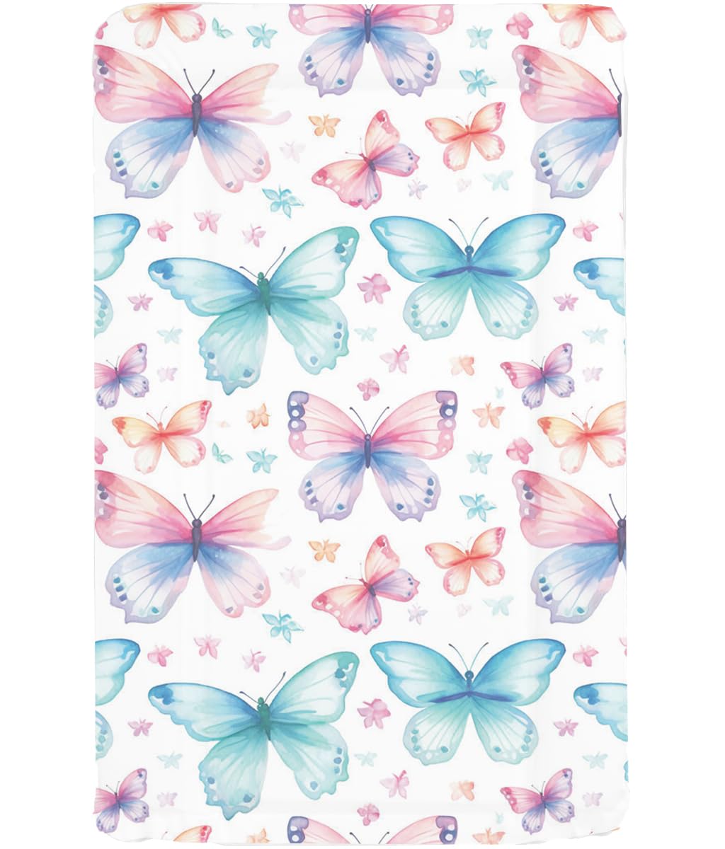 Colourful Butterflies Themed Nursery Baby Changing Mat Soft Padded Deluxe