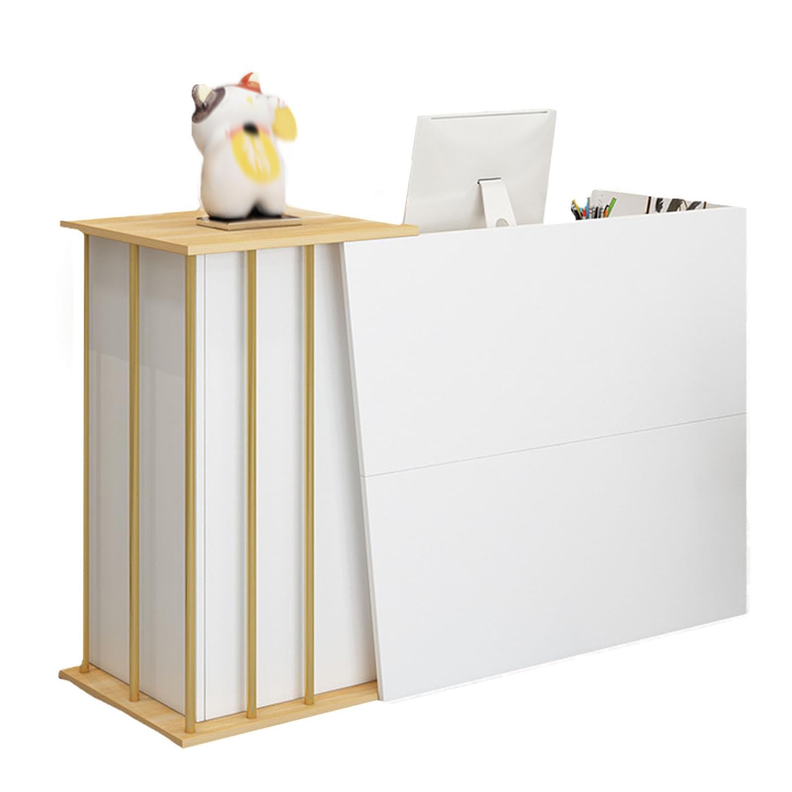 Empfangstheke Premium mit Stauraum 100x40x90cm Warm White