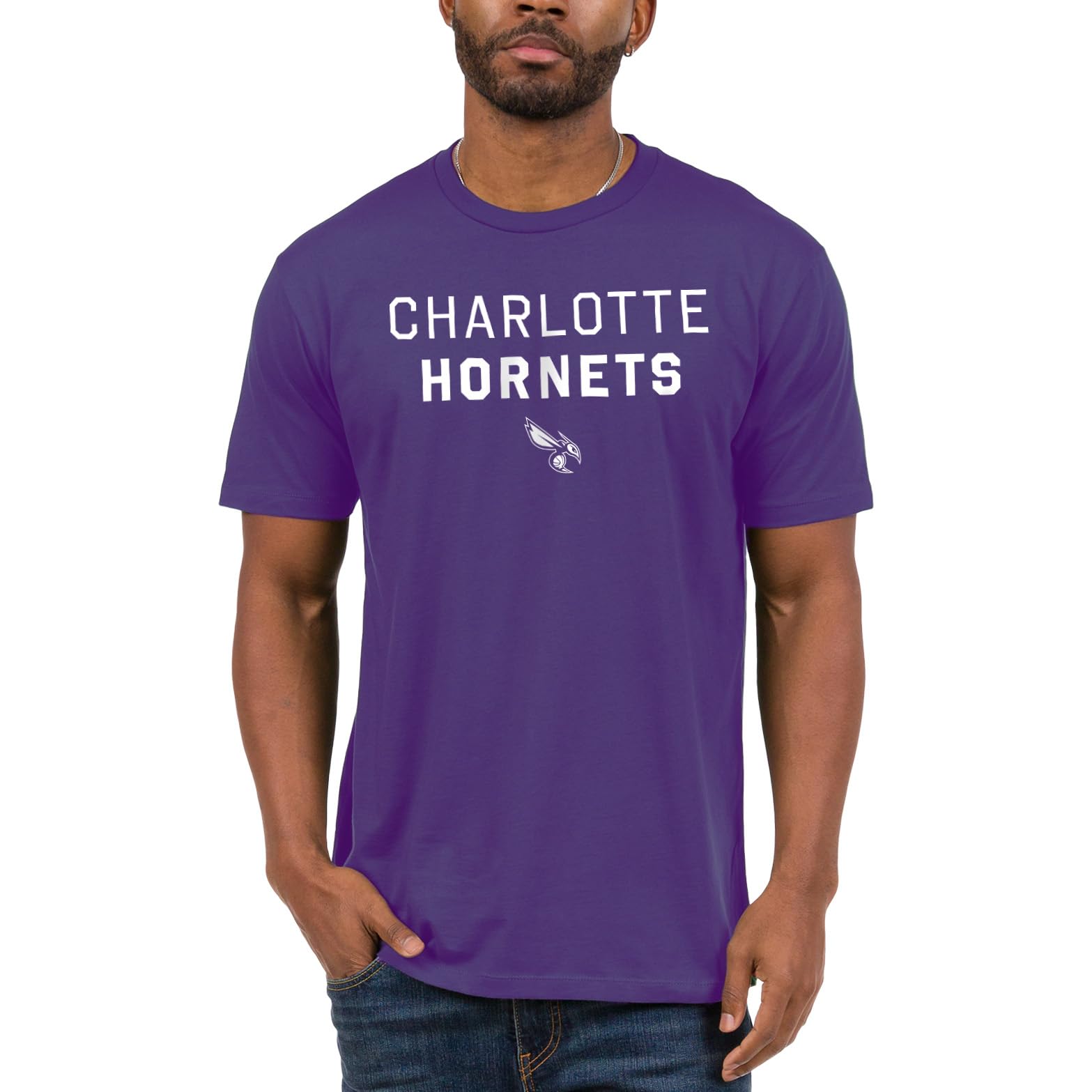 Junk Food NBA - Core Stacked - Officially Licensed Adult Short Sleeve Fan Tee for Men and Women