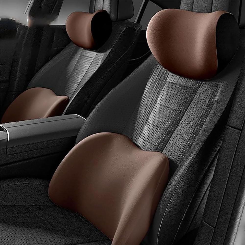 Reposacabezas Cojín Lumbar Asientos para MG MG5 2021, Coche Soporte Lumbar Y Almohada Apoyo Ergonómico Accesorios,B/Coffee Color
