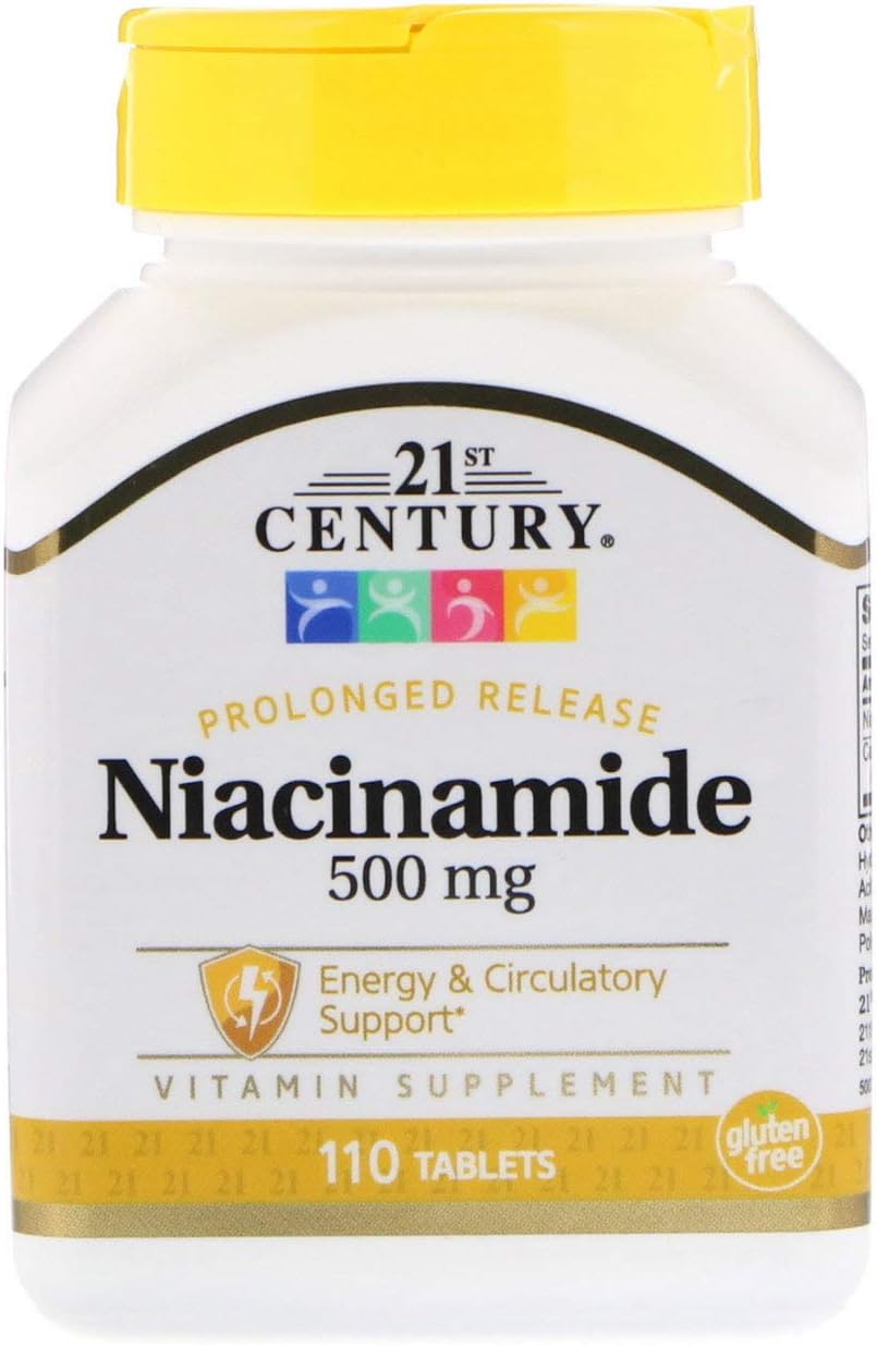 21st CenturyNiacinamide, Vitamin B 3, 500 mg, Prolonged Release, Energy & Circulatory Support, Vitamin Supplement, 110 Tablets