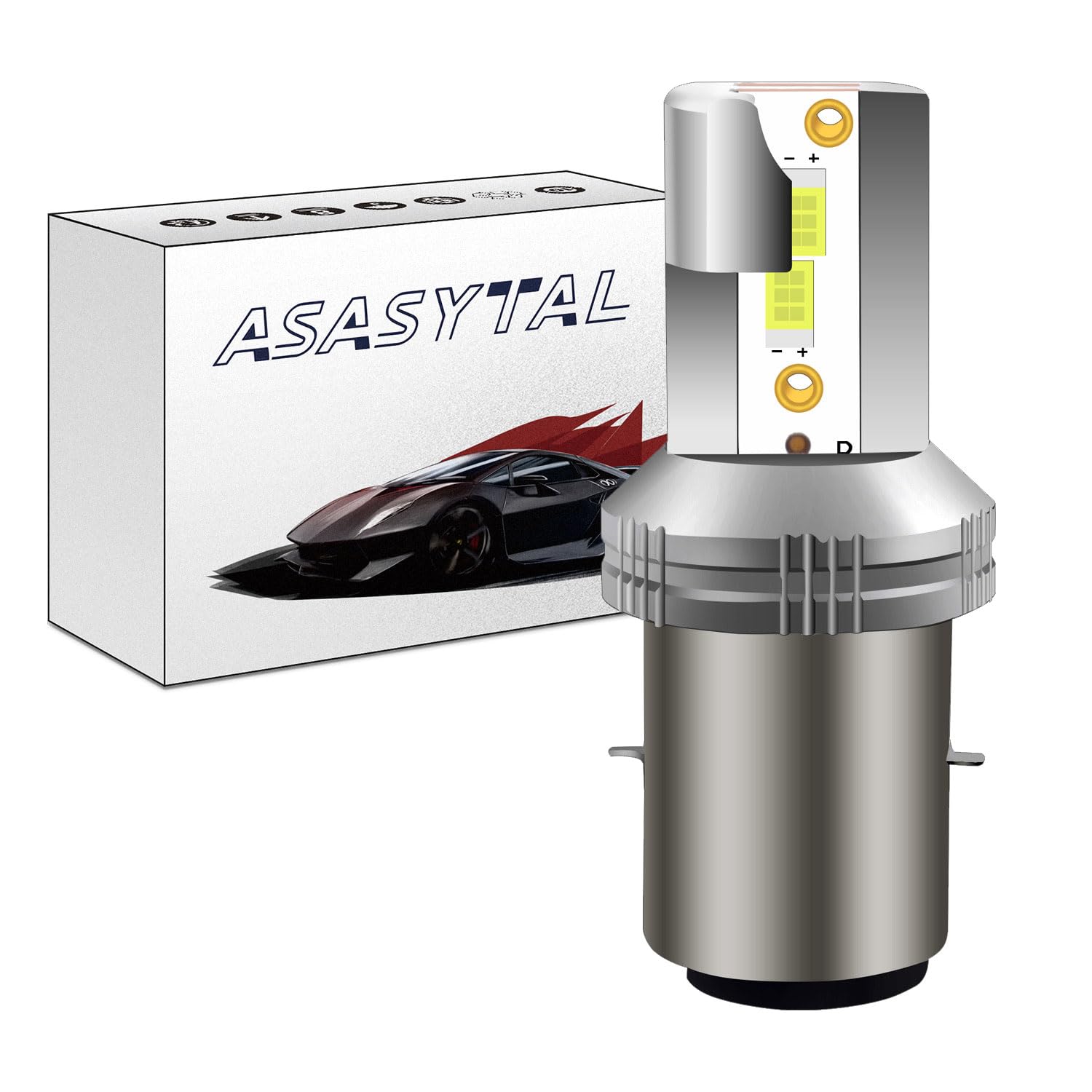 BA20D S2 Lampadina LED del Faro Motociclistico, DC12V/24V 20W Alto/Basso Raggio, +350% Super Luminoso 2500 Lumen 6500K Xeno Bianco LED Faro per lo Scooter Motociclistico Moto, 1 Pc