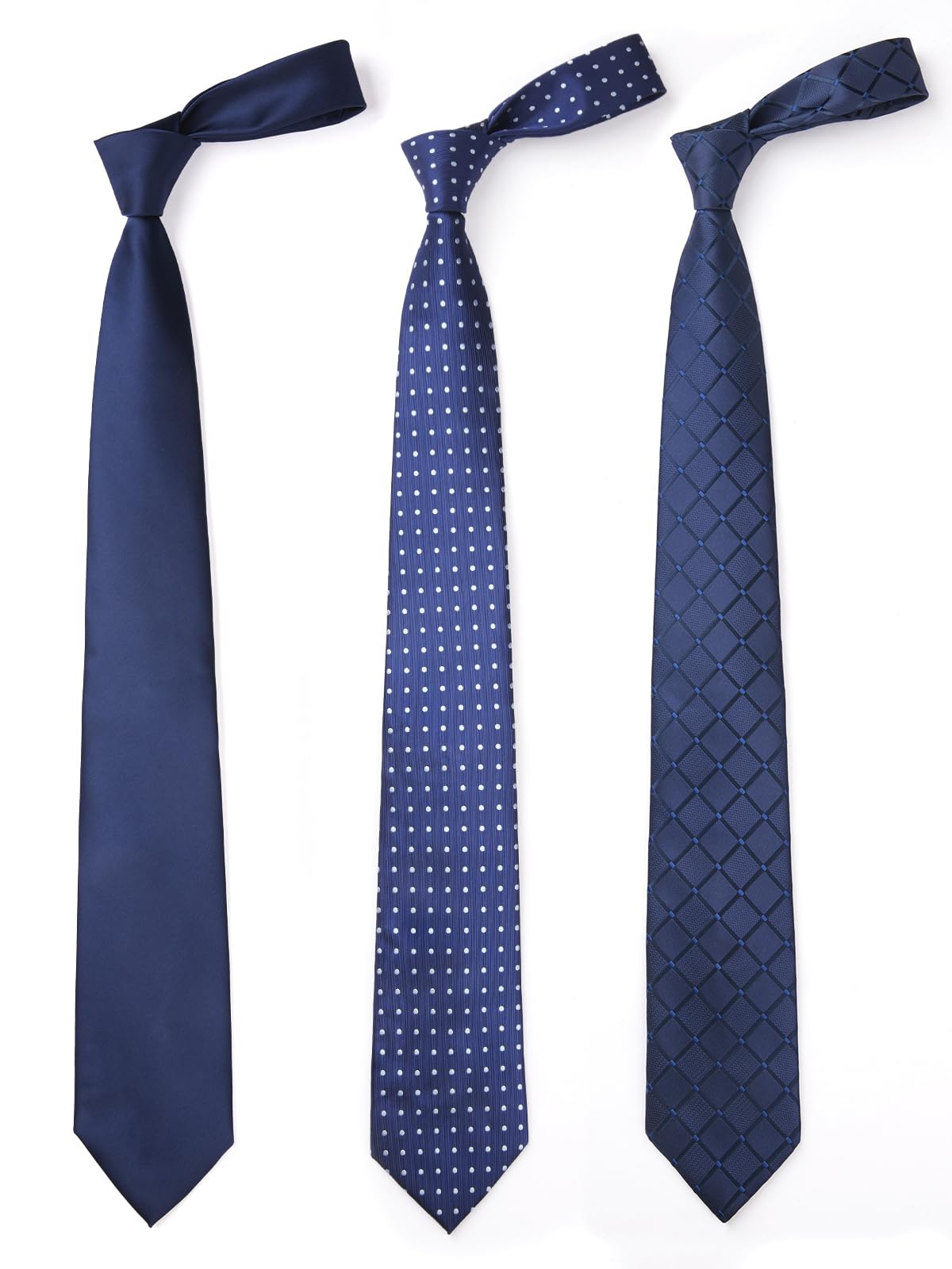 HISDERN Lot 3 PCS Classique elegant Pour des hommes Ensemble de cravate en soie Cravate & Carre de poche - Ensembles multiples 8.5cm Taille standard
