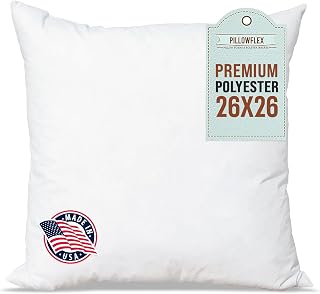 Pillowflex Premium Polyester Pillow Insert - 26x26 Soft Decorative Pillow