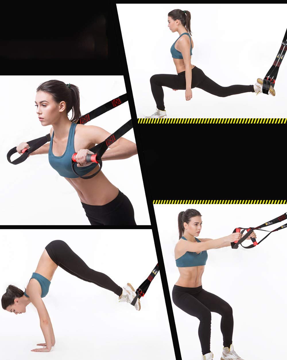 Allenamento Sospensione Cinghie di Sospensione per Fitness Body Training Incluso Ancoraggio per Porta Supporto Cinghia di Fissaggio per l'allenamento di Tutto Il Corpo
