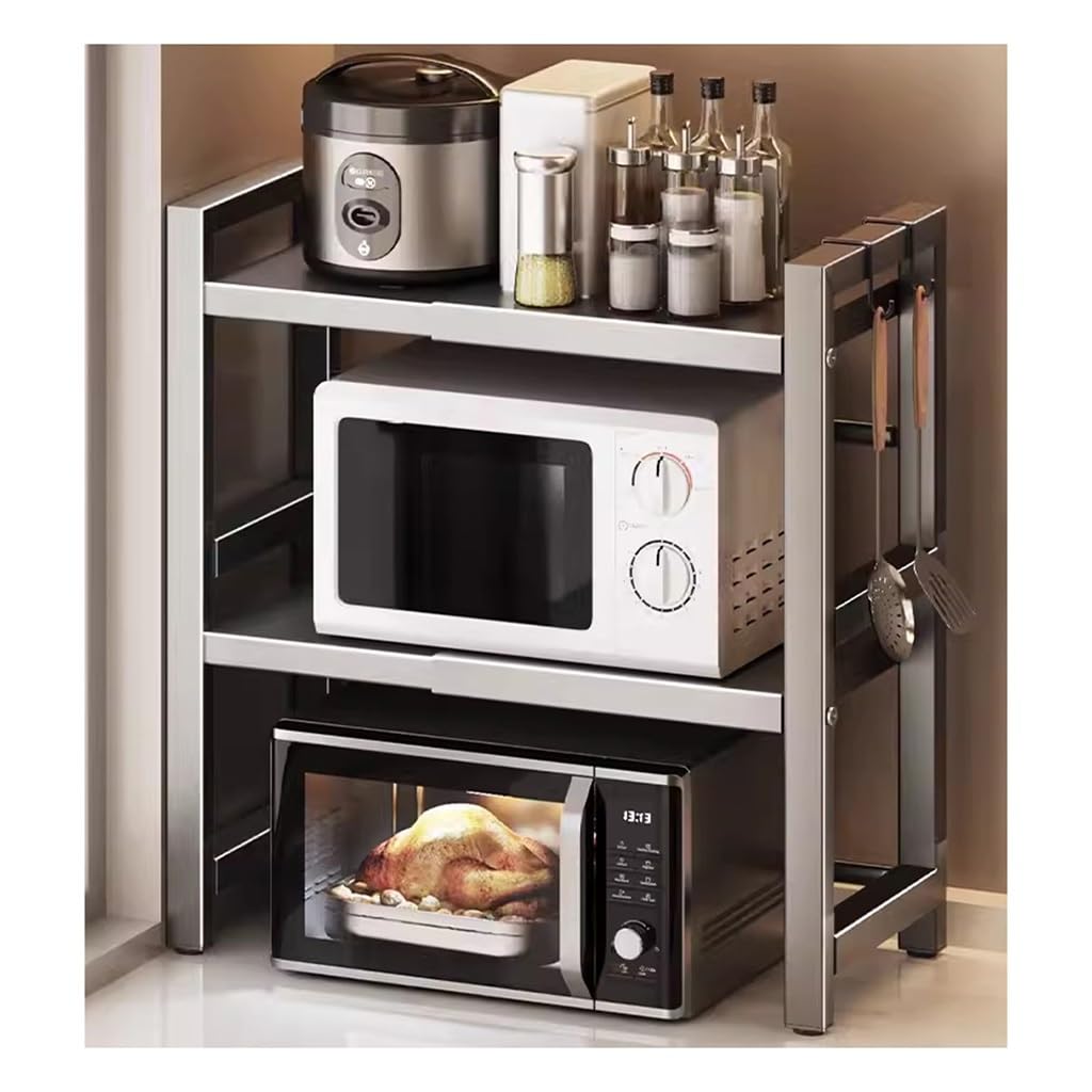 Support de micro-ondes réglable à 3 niveaux avec porte-planche à découper